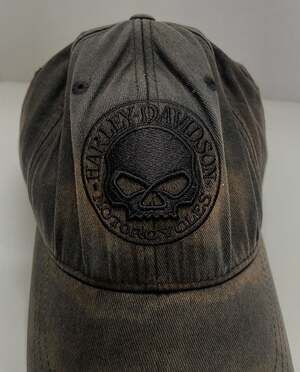Harley-Davidson Willie G Skull Flexfit Hat Cap Genuine Motorclothes Faded Black